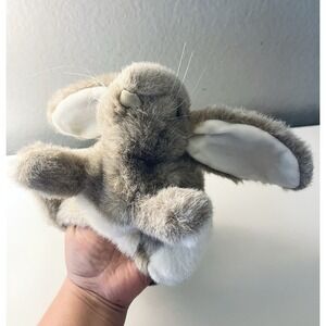 Folkmanis Hand Puppet 10" Rabbit Realistic Bunny Rabbit Plush Brown White‎